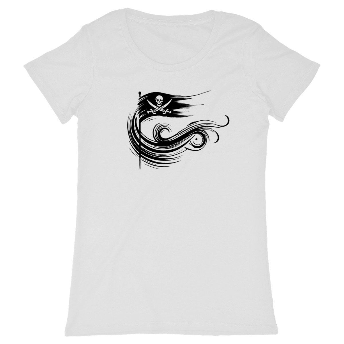 T-shirt Femme Liberté Pirate . 100% coton en conversion biologique