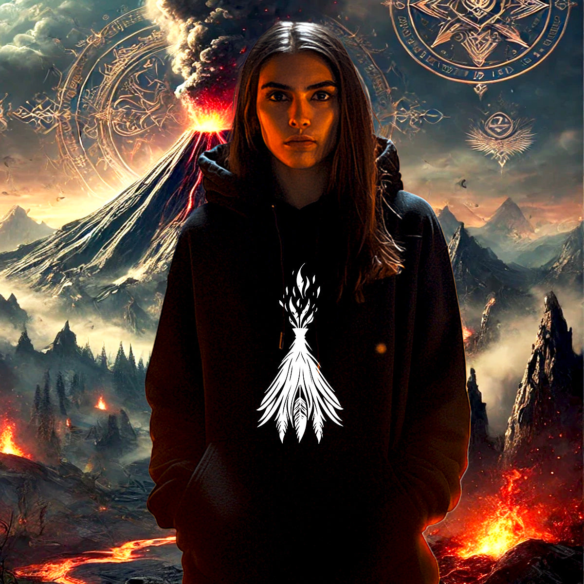 Sweat à capuche Unisexe Le Volcan Sacré