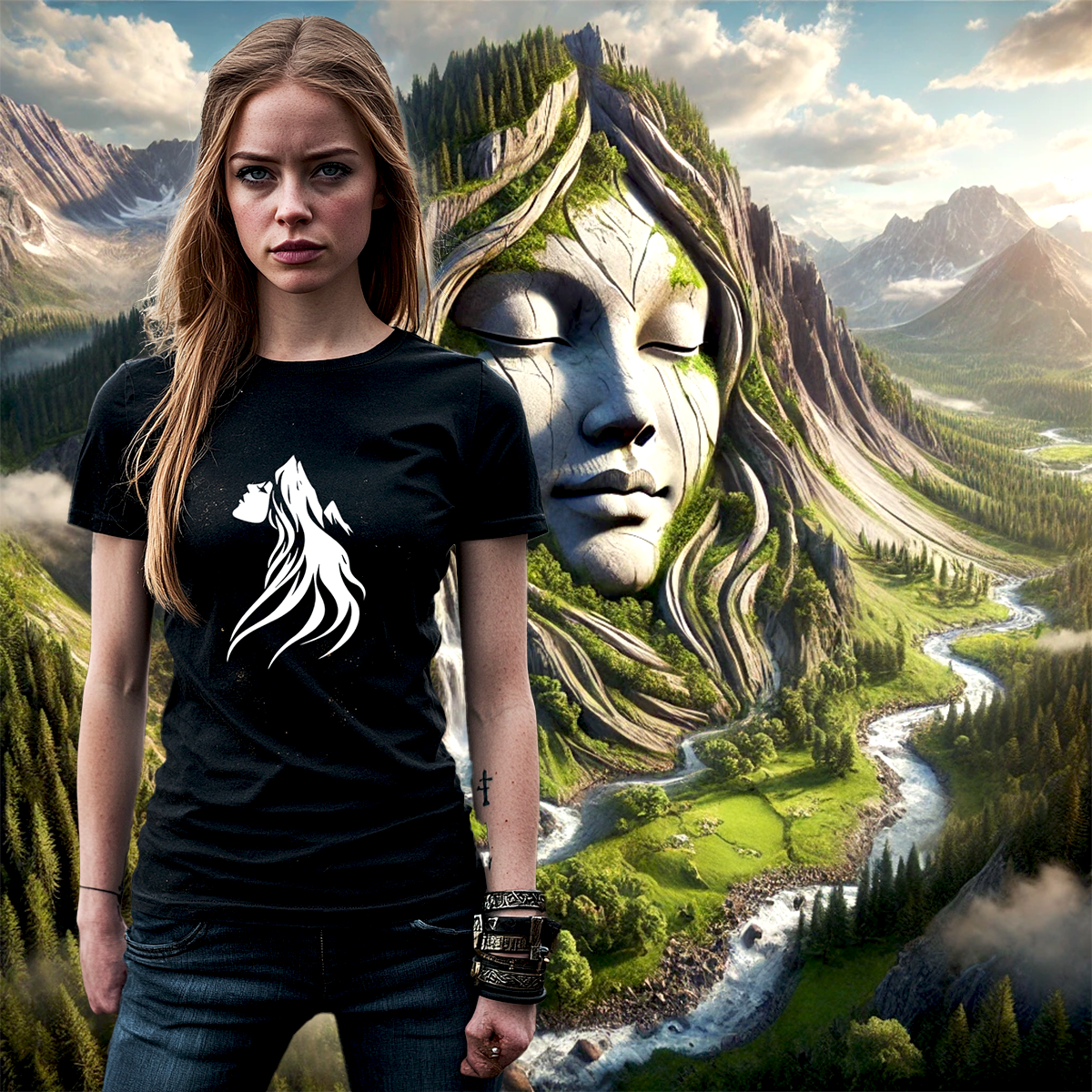 T-shirt Femme La Gardienne des Montagnes - 100% Conversion biologique