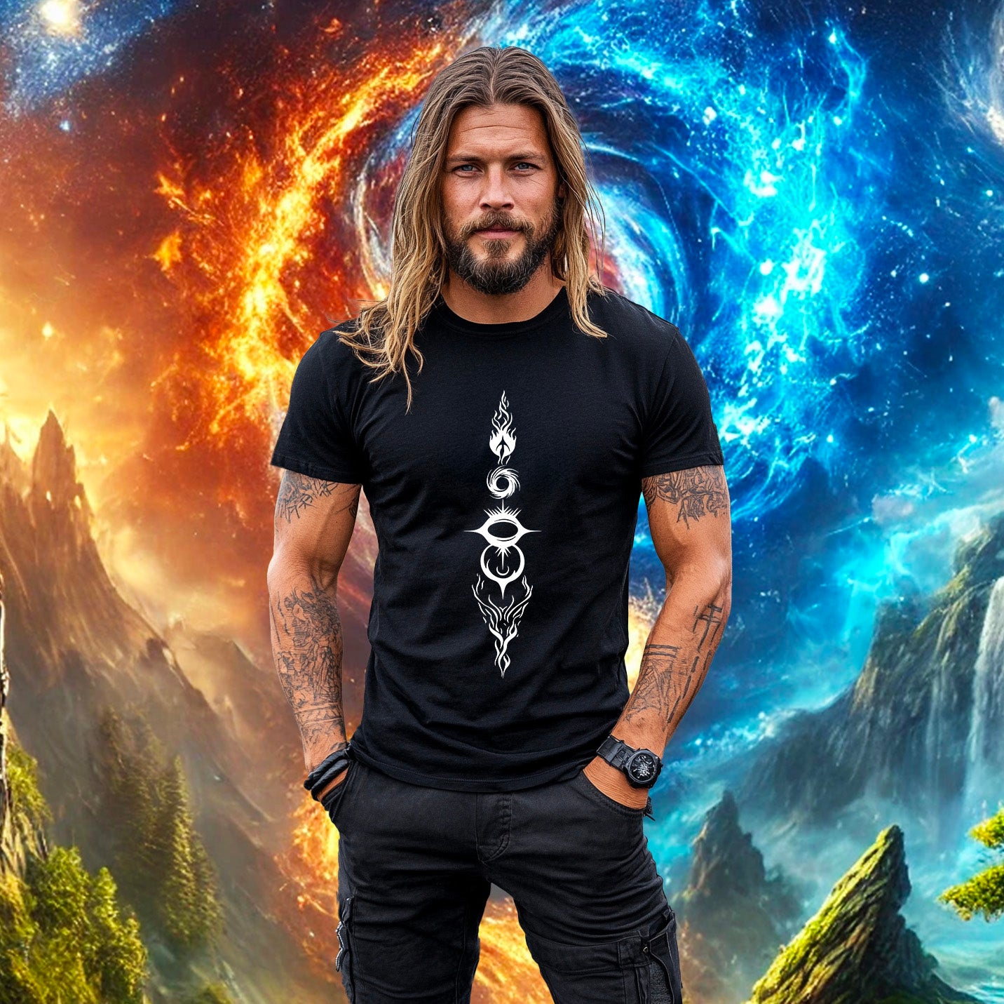 T-shirt Unisexe L'Éveil Des Éléments. 100% coton en conversion biologique