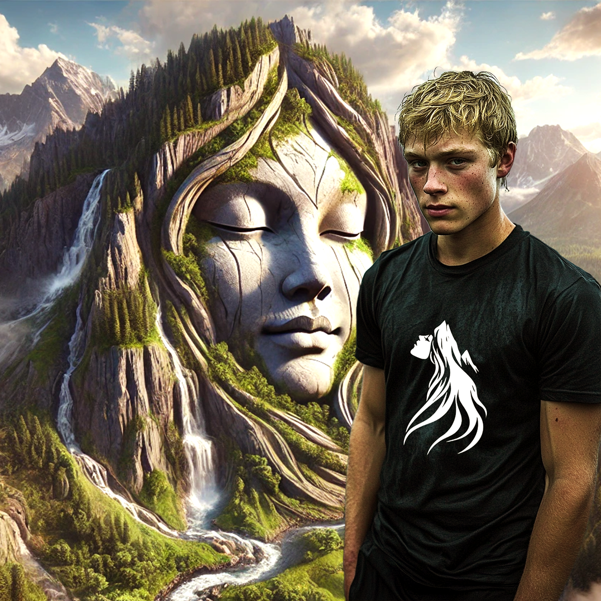 T-shirt Unisexe La Gardienne des Montagnes. 100% coton en conversion biologique